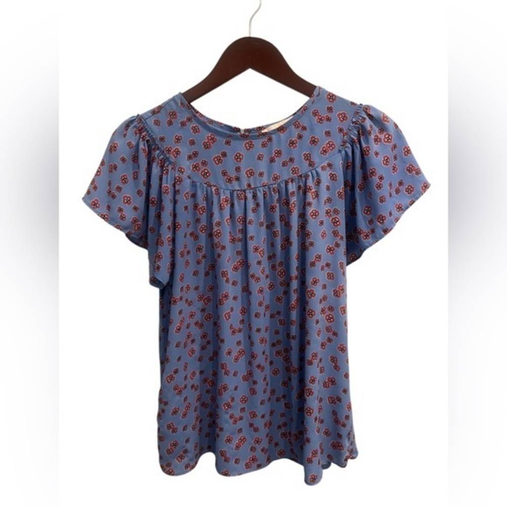 LOFT Flutter Sleeve Floral Blouse Size XS